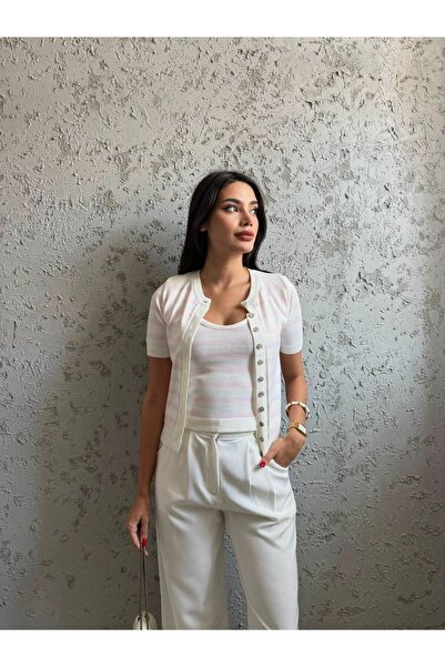 QBZ SET CARDIGAN TRICOTAT CU DRESURI