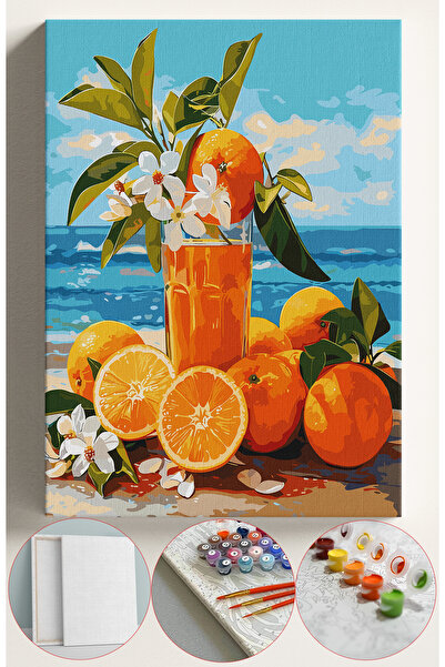 Sulepas Sayılarla Boyama Seti Numaralı Tuval Fırça Boya 40x50 Cm - PORTAKAL S...