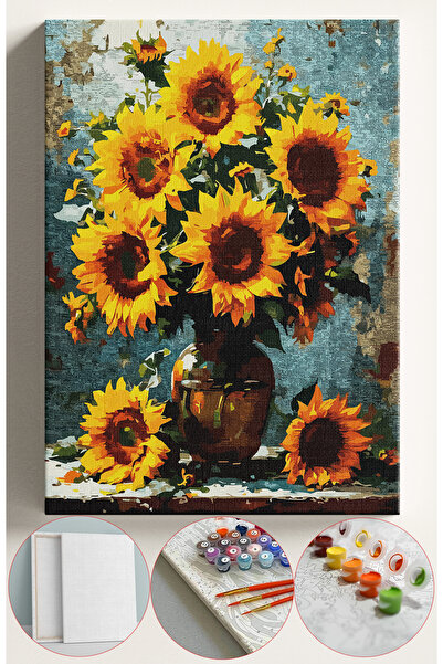 Sulepas Sayılarla Boyama Seti Numaralı Tuval Fırça Boya 40x50 Cm - AYÇİÇEK