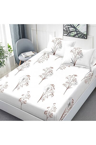 Pucioasa Finet duvet cover set + 2 pillowcases 160x200cm, White with dandelions