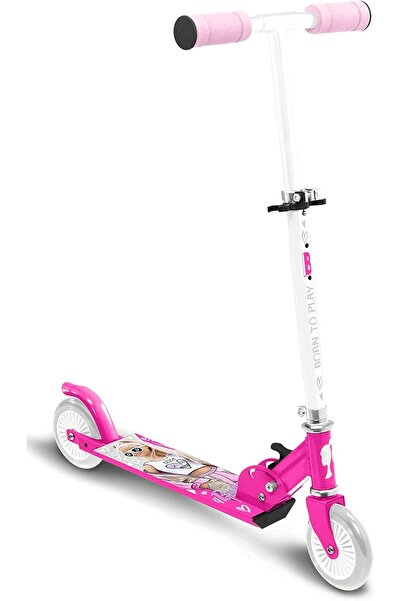Barbie Foldable scooter with 2 wheels, 3 years +, multicolor, adjustable handlebar, foldable handles,
