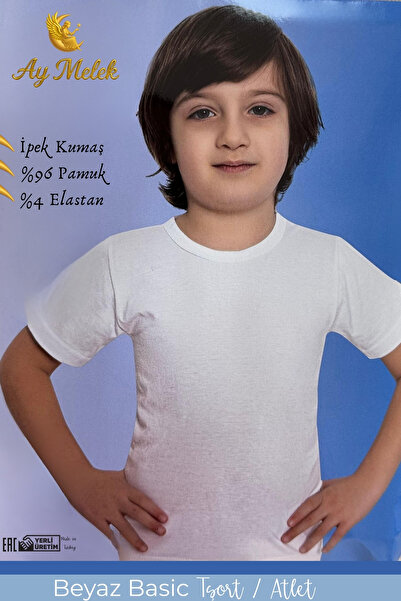 AYMELEK Boys' Thick Strap Tank Top / T-Shirt Organic Cotton Oval Neck