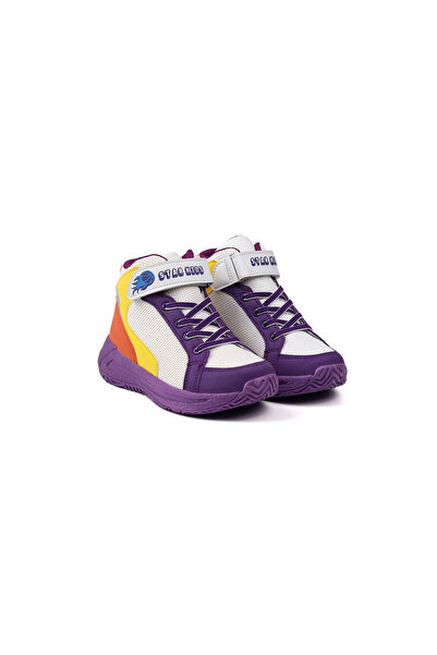 KAJILA Unisex Children's Purple Basketball Sneakers - Colorful, Comfortable Casual