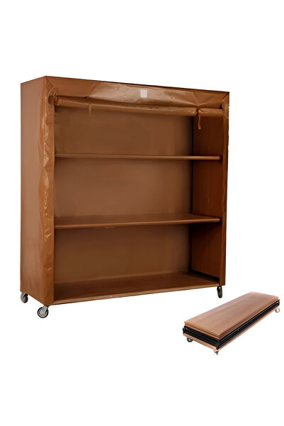 Cady One رفوف تخزين معدنية متينة بثلاث طبقات قابلة للطي مع عجلات 150 × 200 سم