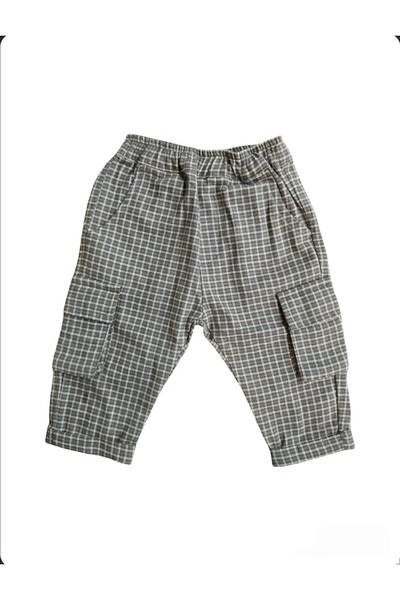 Çikoby Kareli Dokuma Erkek Bebek Pantolon