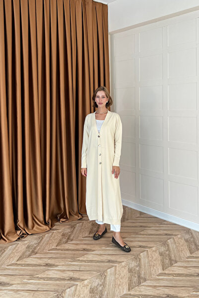 Stilife Long Knitwear Cardigan Stone