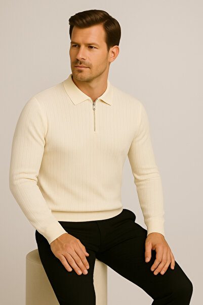 ModaPlaza Ανδρικό πουλόβερ με φερμουάρ 1038