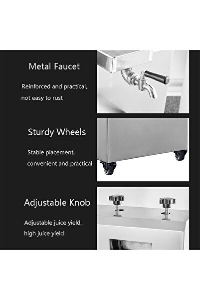 A.E Lnlscle Desktop Sugarcane Juicer, Commercial Sugar Cane Press Machine, Stainless Steel Electric Suga