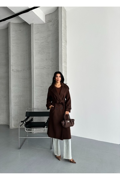 MEECY Γυναικείο παλτό κασετίνας Laura με ζώνη, νέας σεζόν, με επένδυση, κορυφαίας ποιότητας, άνετη εφαρμογή