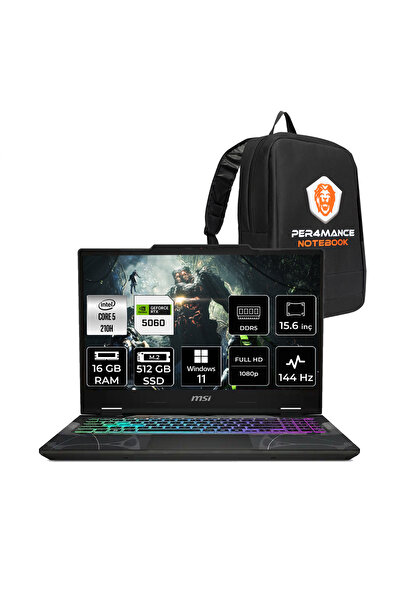 MSI Cyborg 15 Intel Core 5 210H 16GB 512GB SSD RTX5060/8GB 15.6" FHD W11H Gam...
