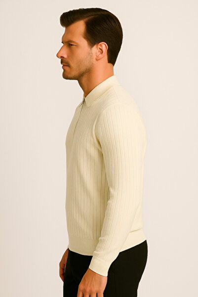 ModaPlaza Ανδρικό πουλόβερ με φερμουάρ 1038