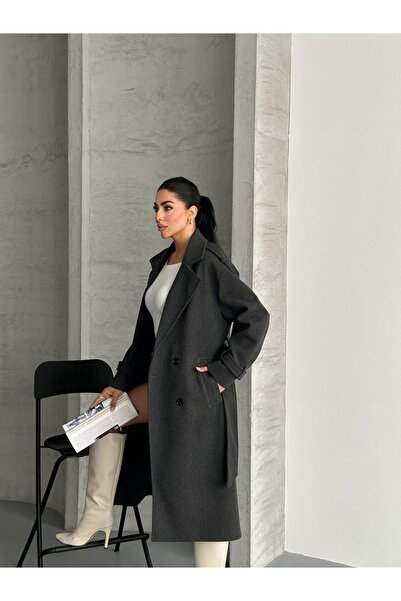 MEECY Laura Kuşaklı Новий сезон Підкладка Преміум-якість Зручний крій Жіночий кашеміровий пальто