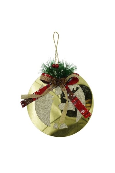 Stef's Cat Ornament brad, Ren, Auriu, Lucios, 17*17CM, Acril, Interior/ Exterior