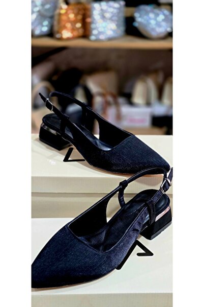 Liva Stylish Black Slingback Women's Shoes – Low Heels