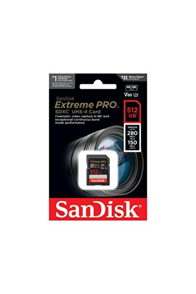 SanDisk Extreme Pro 512Gb Sdsdxep-512G-Gn4In 280Mb/S Uhs-Ii Sdxc 6K-4K Uhd Memory Card