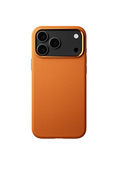 WATCHOFROYAL MonoCase Iphone 17 Pro Max Turuncu Magsafe Özellikli Deri Kılıf