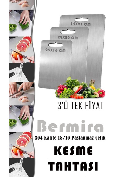3 Size 18/10 Stainless Steel Cutting Board | Buy 3 Pay 2 Offer!