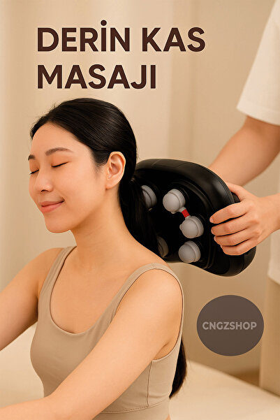 CNGZSHOP 8 Başlıklı Şarjlı Masaj Aleti – Isıtmalı, Taşınabilir, Çok Fonksiyon...