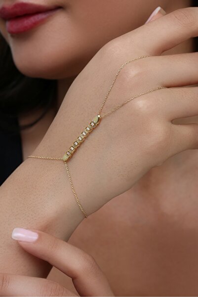 Argentum Concept 18K Altın Kaplamalı 925 Ayar Gümüş Sıra Zirkon Taşlı Şahmera...