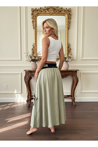 ibeeka Women's Clothing New Season Zipper Slit Skirt High Waist Pocket Detail