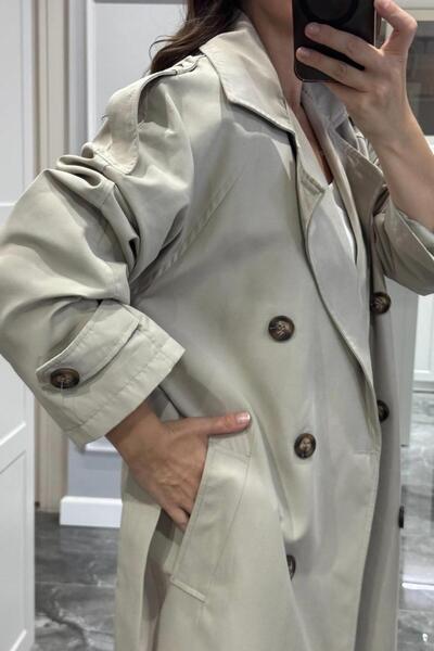 Banu Angay Urban Grace Kuşaklı Trençkot Taş