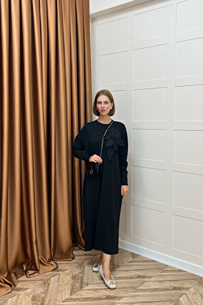 Stilife Φόρεμα πλεκτό Zambak Mercerized Μαύρο