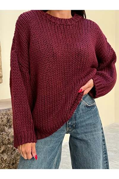 KENZA'A TRİKO Selanik Örgü Bisiklet Yaka Oversize Triko Kazak