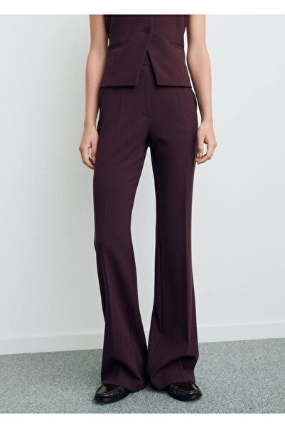 MANGO Woman Orta belli wideleg pantolon