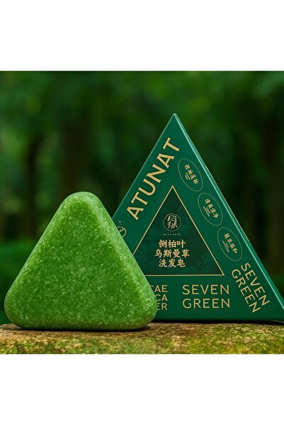 Seven Seven Green Anti-Hair Loss Herbal Shampoo Soap, Green, Triangular Shape, For Scalp Care