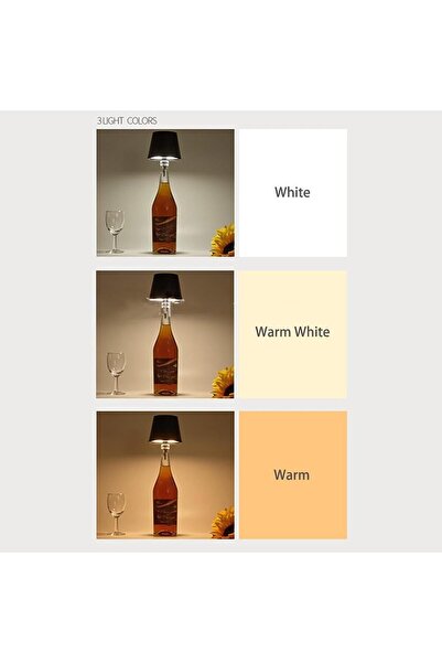 STLIFE Portatif Kablosuz Minimalist Şişe Lambası Dekoratif Aydınlatma Romantik Atmosfer Ev Dekorasyonu