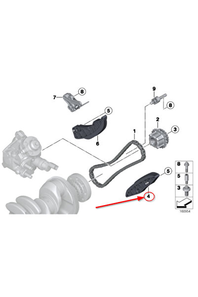 BMW Patina stg lanț distribuție inferior pentru Seria 1, Seria 2, Seria 3, Se...