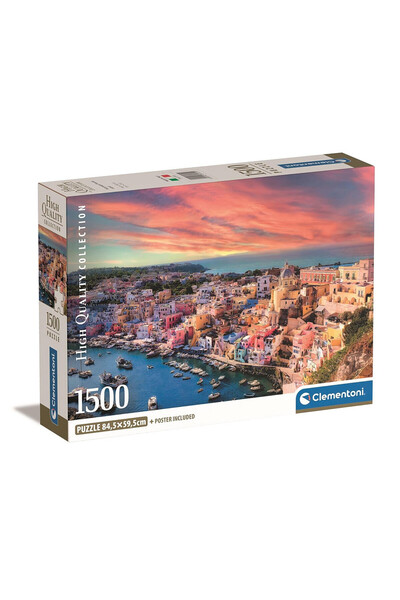 Cities Orașe Procida Island Puzzle Compact Italia 1500 de piese Clementoni