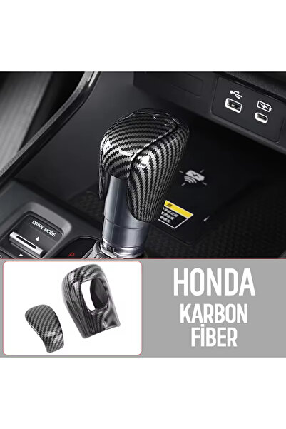 LUXE AKSESUAR Honda Civic, Accord, Hr-V, Fit, Crider Compatible Carbon Fiber Gear Shift Knob Cover Protection Set of 2
