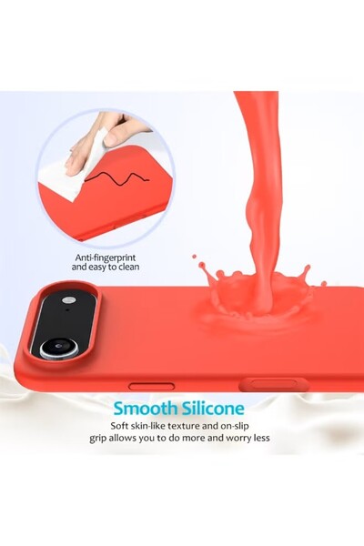 GENERAL Silicone Case for iPhone 17 Air :Soft Matte Anti-Fingerprint Shockproof Cover with Camera Protection