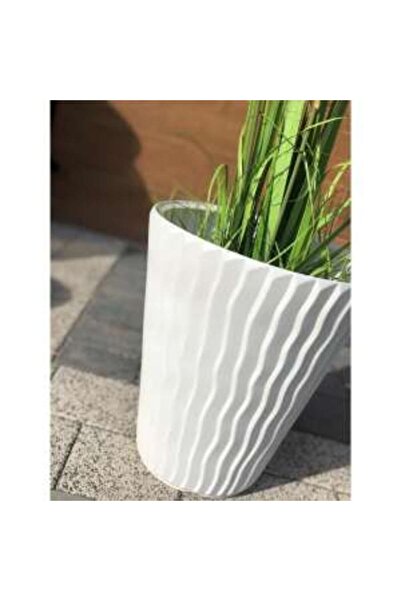 Prosperplast Decorative flower pot, round, white, 29.733 cm, Sandy