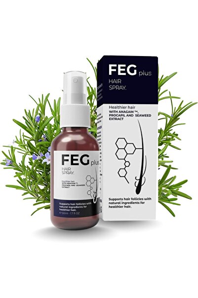 FEGPLUS سيروم نمو الشعر واللحية بخلاصة إكليل الجبل (50 مل)، بخاخ سيروم للشعر بخلاصة إكليل الجبل، مينوكسيديل 5% S