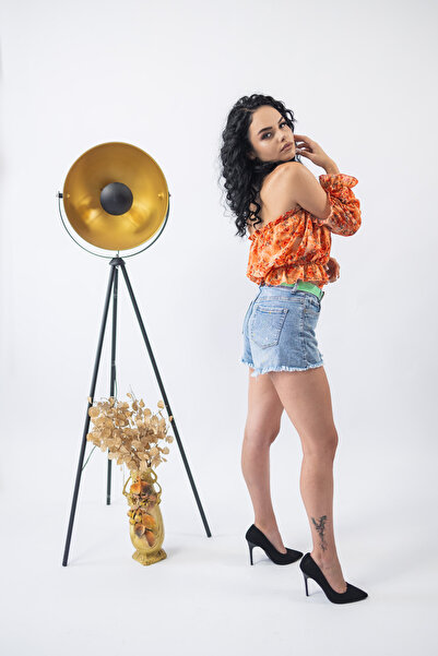 M'SARA Pantaloni Scurti Splash Denim