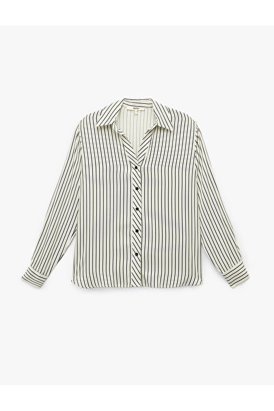 Koton Cămașă din viscoză cu mânecă lungă și nasturi, cu croială normală