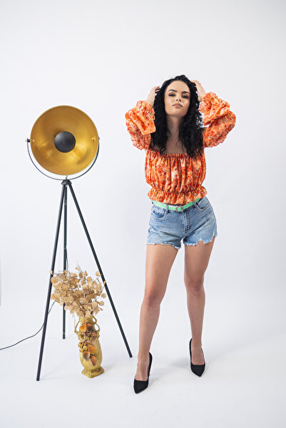 M'SARA Pantaloni Scurti Splash Denim