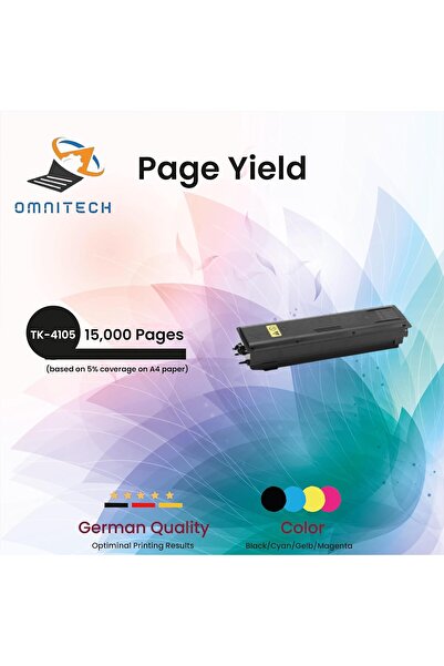 Omnitech خرطوشة حبر أسود Omni Tech TK-4105 - متوافقة مع طابعات Kyocera TASKal...