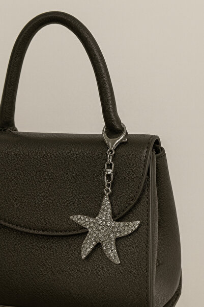 MD Moda Accessories Metal Keychain with Stone Starfish Figure