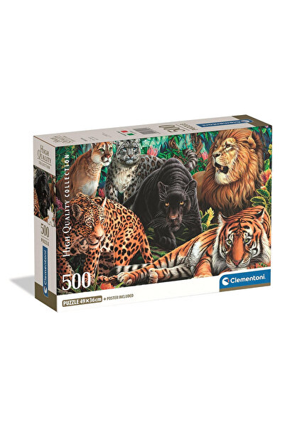 Animale Wild Cats Puzzle Compact de 500 de piese Clementoni