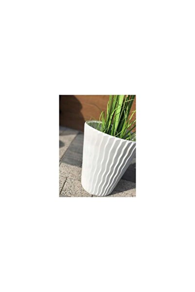 Prosperplast Decorative flower pot, round, white, 29.733 cm, Sandy