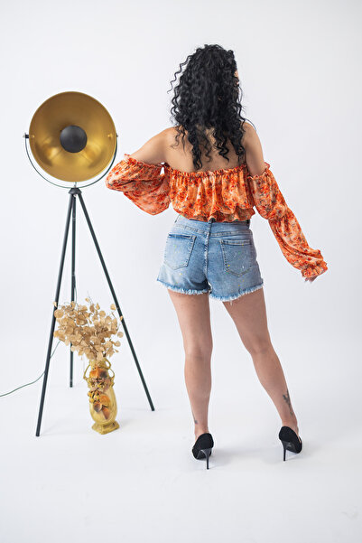 M'SARA Pantaloni Scurti Splash Denim