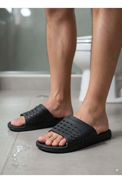 Museburan Siyah lux banyo havuz plaj sokak bahçe terliği