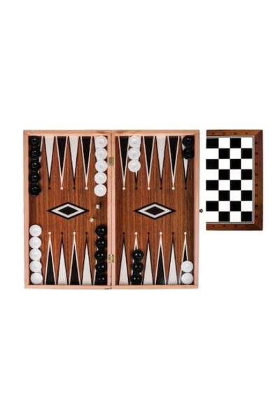 Delux Joc Table - Sah din Lemn cu Piese Negre & Pion 37x37cm