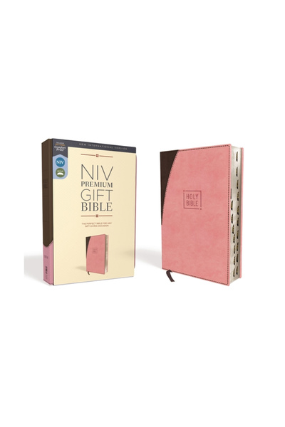 Zondervan Pub House Niv, Biblie cadou premium, piele moale, roz/maro, ediție ...