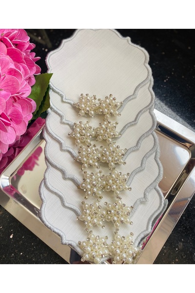 ELÇİÇEK HOME Presentation Napkin, Cocktail Napkin, Coffee Side Presentation Napkin 6 Pieces