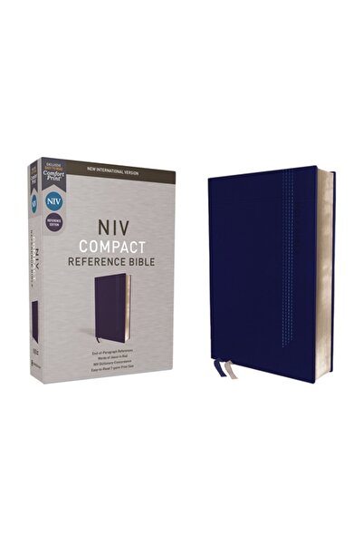 Zondervan Niv, Biblie de referință, Compact, Leathersoft, Albastru, Litere ro...