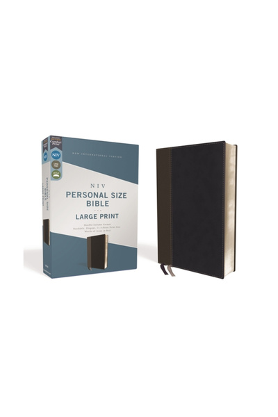 Zondervan Niv, Biblie de dimensiuni personale, caractere mari, Leathersoft, Negru, Ediție cu litere roșii, Imprimare confortabilă